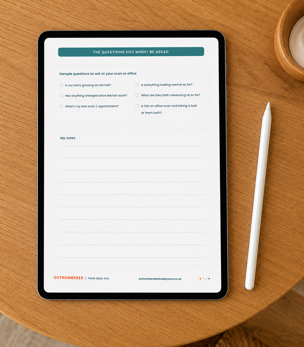 Twin Pregnancy Appointment & Scan Tracker
