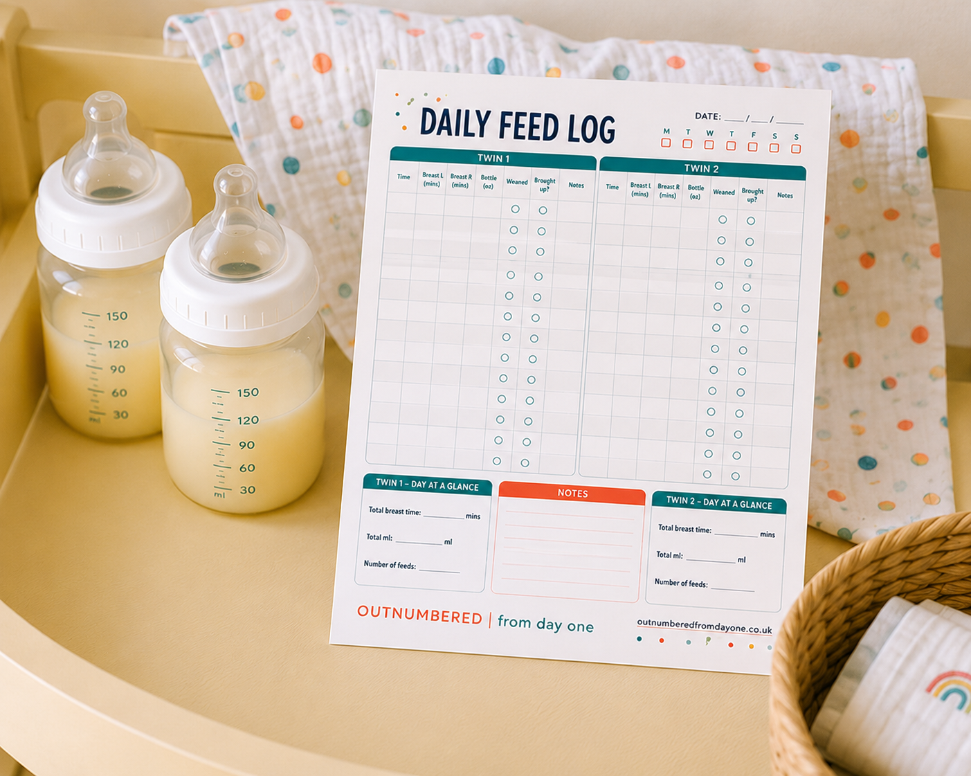 Twin Feeding Log