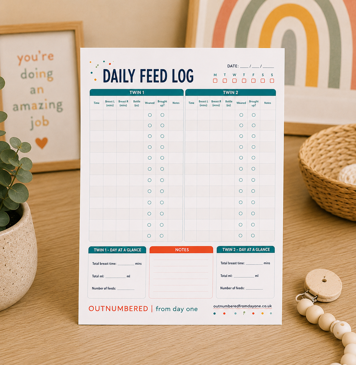 Twin Feeding Log